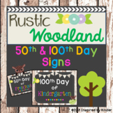 100th Day of School Signs | Rustic Woodland | 50th Day Inc