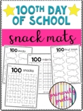 100th Day of School Snack Mats Activity Ten Frames Pre K K