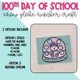 100th Day of School Snow Globe Number of the Day Craftivit