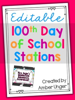 Preview of 100th Day of School Stations Pack