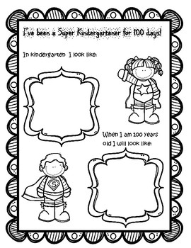 100th day of school superhero coloring sheets and activity