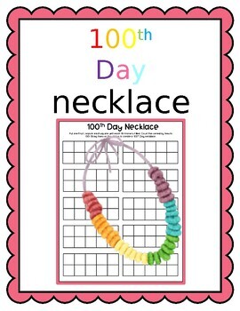 Preview of 100th Day of School Ten Frames Cereal Necklace