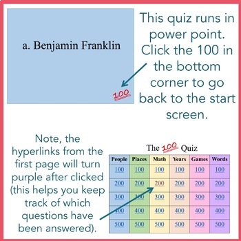 100th Day Of School Trivia Quiz No Prep By Thought Process Tpt