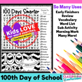 100th Day of School Word Search Activity