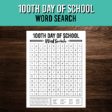 100th Day of School Word Search Activity | Printable Puzzl