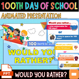 100th Day of School : 'Would You Rather?' Editable PowerPo