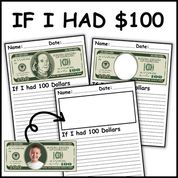 100th Day of School Writing | If I Had 100 Dollars | Bulletin Board Idea