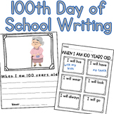 100th Day of School Writing Prompt easy printable 2nd grad