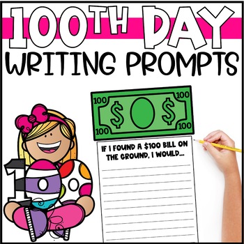 Preview of 100th Day of School Writing Prompts and Centers