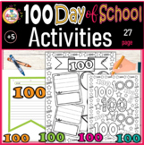 100th Day of school activities writing paper template-colo