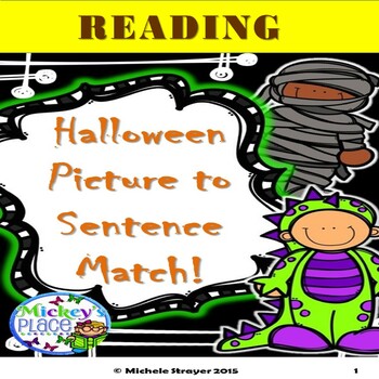 Preview of Halloween Sentence to Picture Match