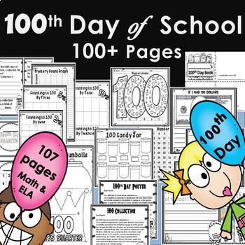 Preview of 100th day of School  ELA l MATH l STEM l STEAM 100+ pages