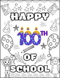 100th day of school COLLABORATIVE POSTER -COLORING PAGES