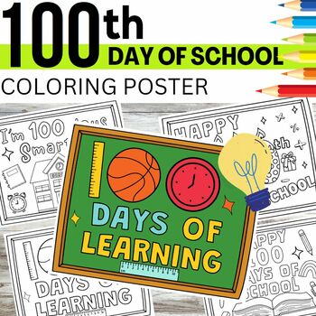 Preview of 100th day of school Coloring Pages Amazing Activity For little kids