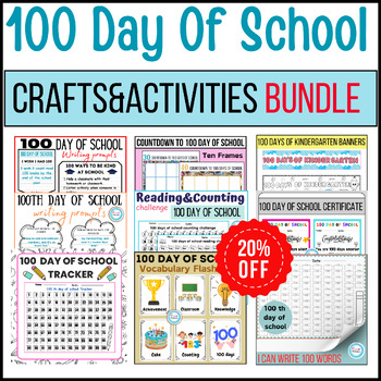 Preview of 100th day of school Crafts&Activities BUNDLE, Bulletin Boards project, writing