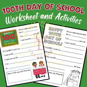 Preview of 100th day of school Questionnaire activities all about me 2nd 3rd 4th primary