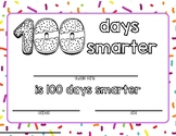 100th day of school certificate | 100 days smarter coloring sheet
