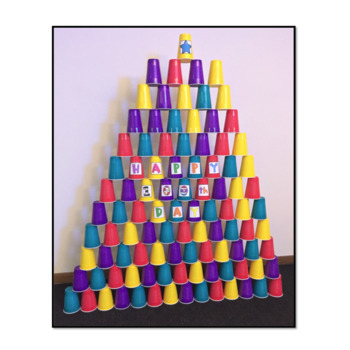 100th day of school cup tower STEM challenge or 120th day by Sports and ...