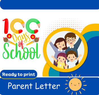 Preview of 100th day of school old person - parent letter