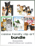 101 Canine familly clip art BUNDLE