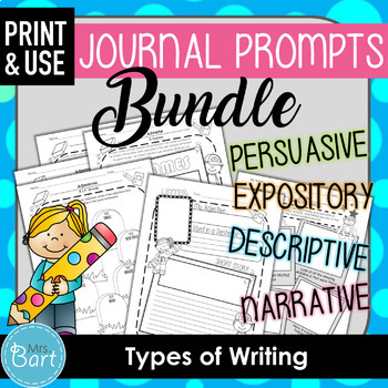 Preview of Journal Writing Prompts Bundle (Types of Writing)