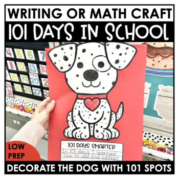 Preview of 101 Days of School Dalmatian Spots Writing Math Craft Craftivity