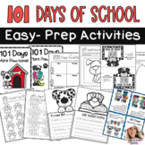 101 Days of School Dalmatian Themed Easy Prep Worksheets a