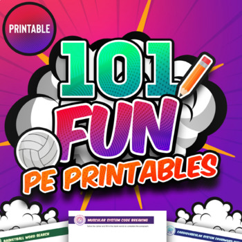 Preview of 101 Fun PE Printables: Worksheets, Handouts and Puzzles for Age 6-14