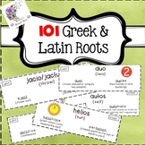 101 Greek and Latin Root Word Wall Cards