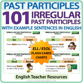 101 Irregular Past Participles in English - Flash Cards / Charts