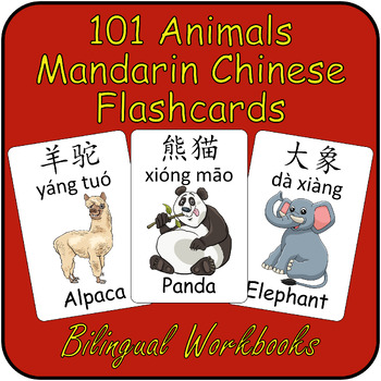 Preview of 101 Mandarin Chinese Animal Flashcards - Learn Vocab with Pinyin & Characters