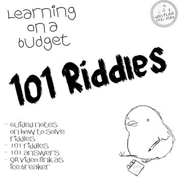 Preview of 101 Middle School Riddles | Learning On A Budget