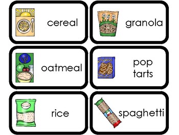 Preschool-2nd Grade Nutrition. 101 Grocery Store Food Laminated Flashcards 