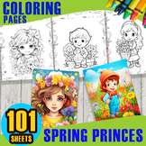 101 Printable spring coloring sheets-Spring princes colori