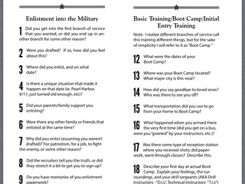 Preview of 101 Questions to Ask Any Military Veteran with Lesson Guide