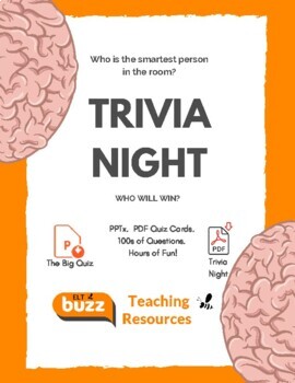 Preview of 101 Trivia Questions. General Knowledge. Quiz. Game. ESL. EFL.