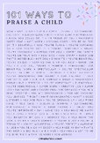 101 Ways to Praise a Child Poster