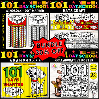 Preview of 101st Day of School Dalmatian Bundle: Windsock Craftivity, Activities, and Decor