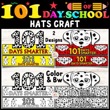Preview of 101st Day of School Dalmatian Crafts Hat Activity | Headdress Headband Crown Art