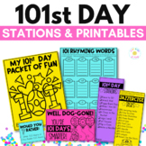 101st Day of School Activities Printables and Stations