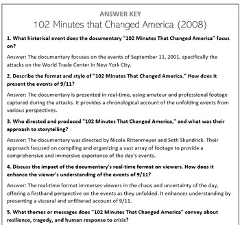 Preview of 102 Minutes that Changed America (2008) - Question Set
