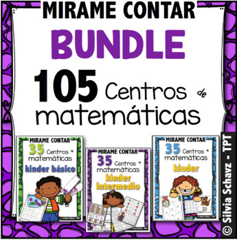 Preview of 105 Centros de matemáticas para  kinder (Counting and Cardinality) - BUNDLE