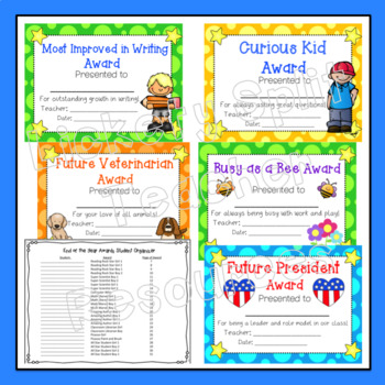 End of the Year Awards Certificates Editable by Lickety Split Teacher ...