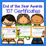 End of the Year Awards Certificates Editable