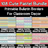 108 Pastel Bundle Printable Bulletin Borders