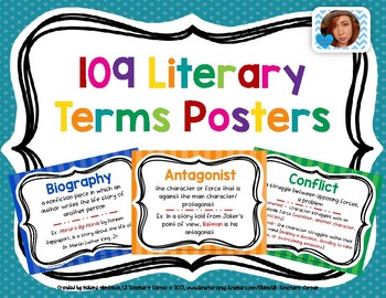 109 Literary Terms Posters by Lit Teacher's Corner | TpT