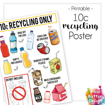 Recycling Bin Posters Worksheets Teachers Pay Teachers - 