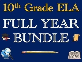 Preview of 10th Grade English ELA Lesson Plans, Slides, & Materials BUNDLE for FULL YEAR
