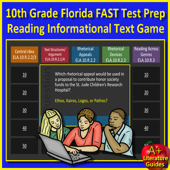Preview of 10th Grade Florida FAST Reading Informatonal Text Game Florida BEST