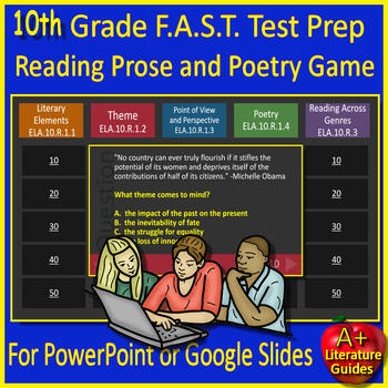 Preview of 10th Grade Florida FAST Reading Prose and Poetry Game Florida BEST